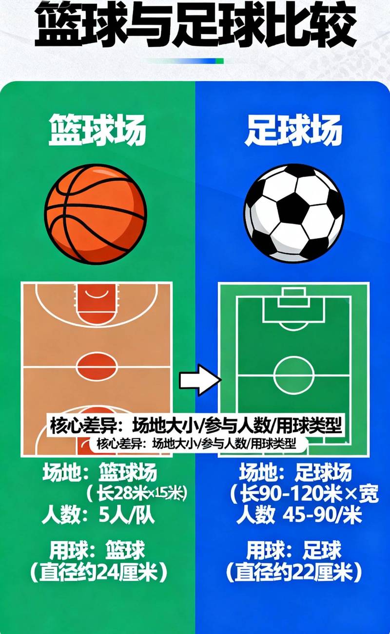 篮球和足球对抗性对比分析场地规则与训练重点差异